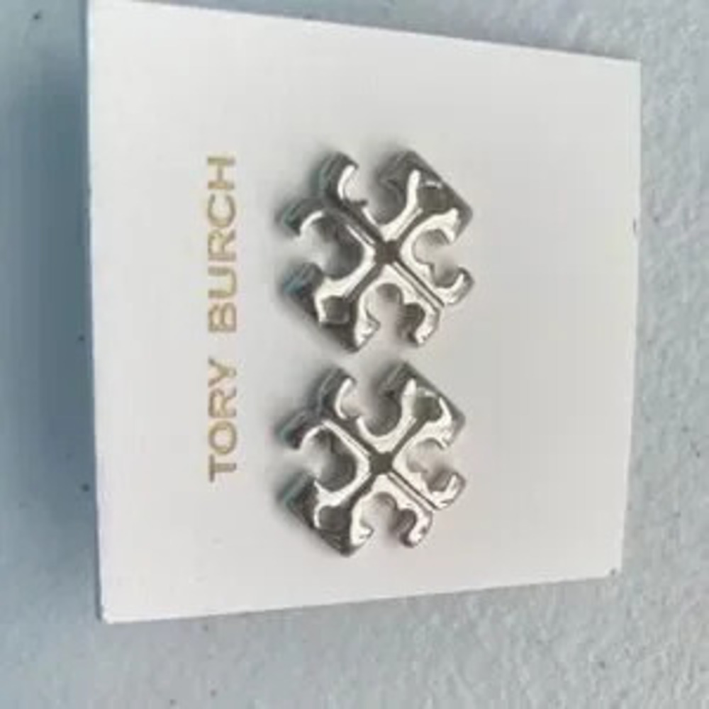 TORY BURCH Ivory heart shaped gold earrings